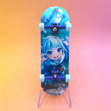 Gawr Gura Hololive Fingerboard Mini Skateboard Keychain