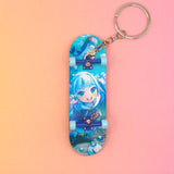 Gawr Gura Hololive Fingerboard Mini Skateboard Keychain