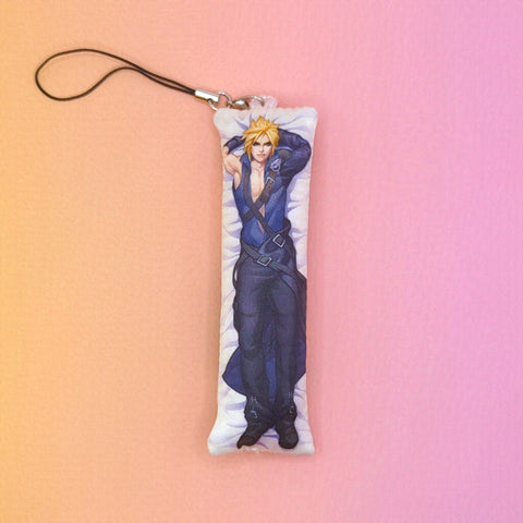 Cloud Strife Mini Dakimakura Phone Strap